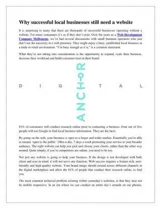 Why successful local businesses still need a website - slide 1