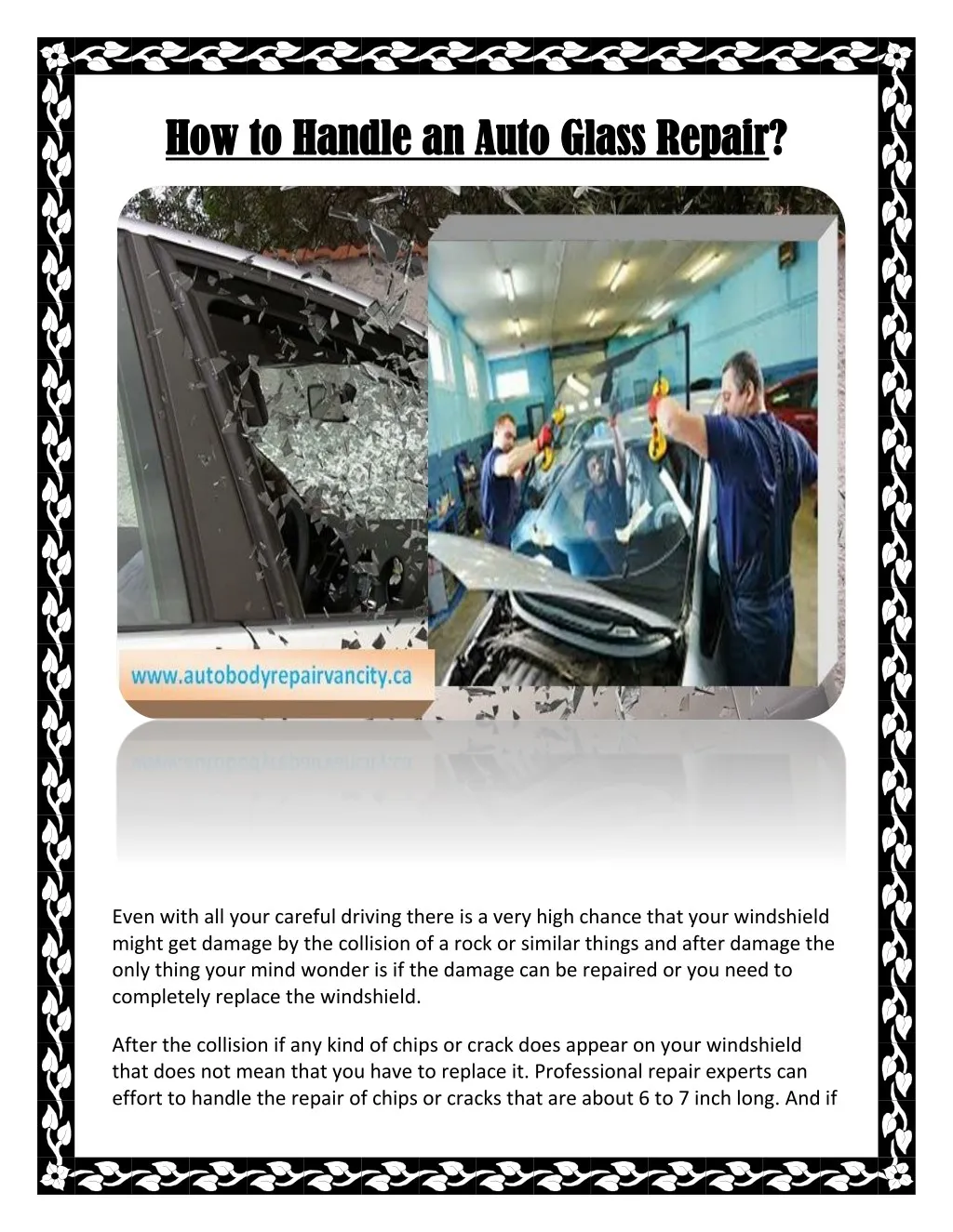 how to handle an auto glass r how to handle