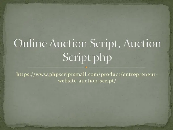 Online Auction Script, Auction Script php