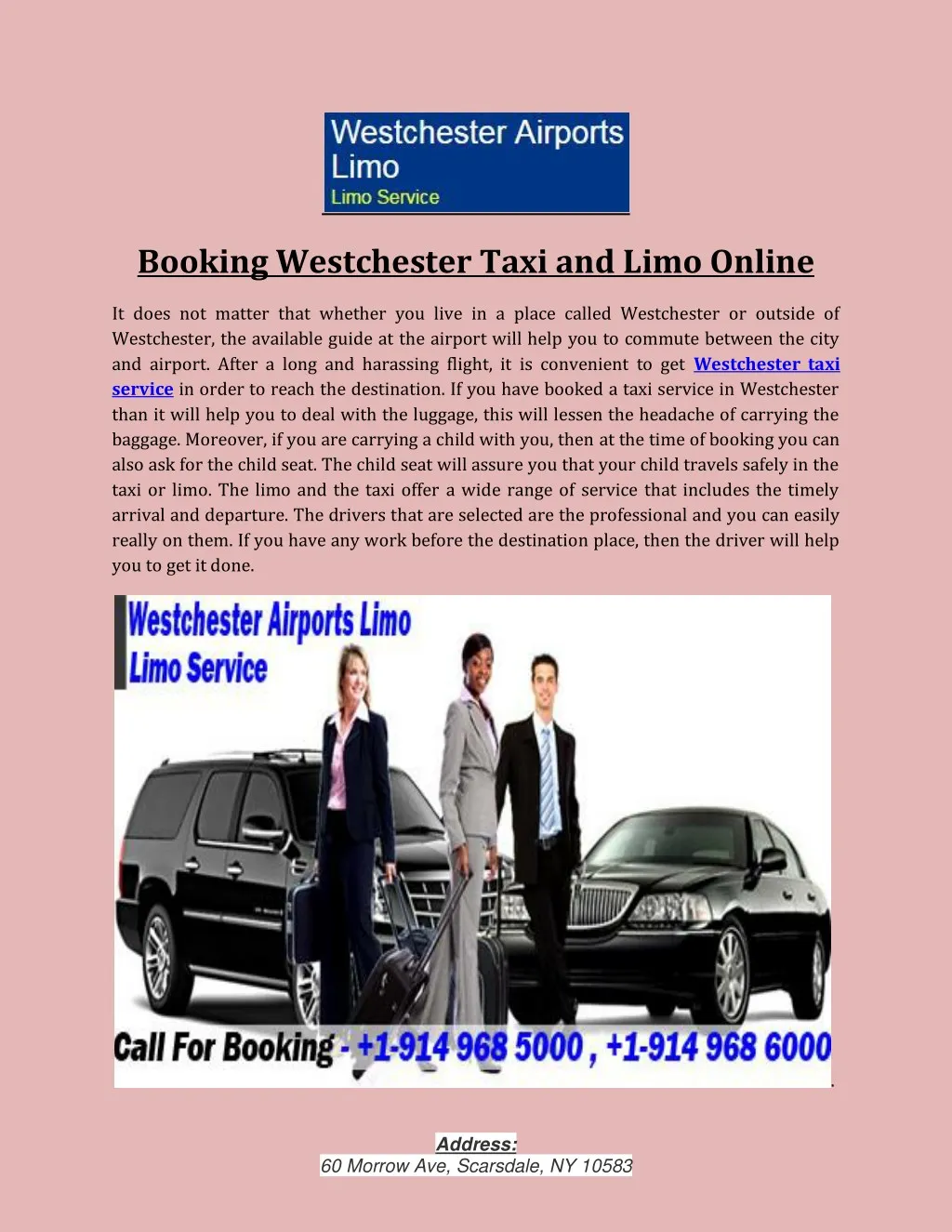 booking westchester taxi and limo online