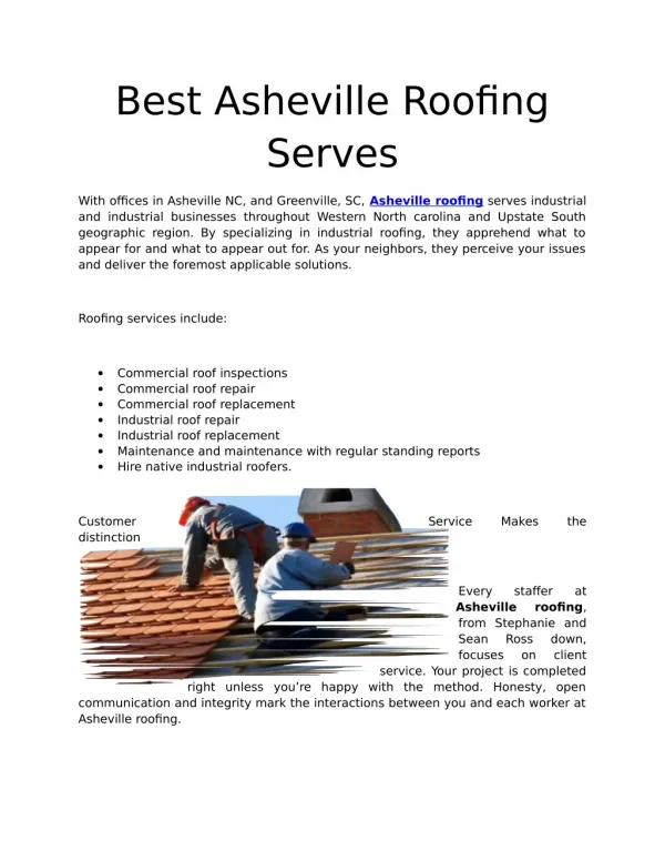 Best asheville roofing service