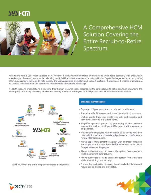 A Comprehensive HCM Solution, Covering the Entire Recruit-to-Retire Spectrum