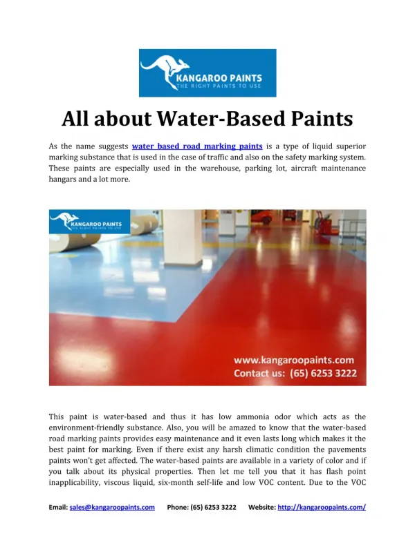 All about Water-Based Paints - kangaroopaints