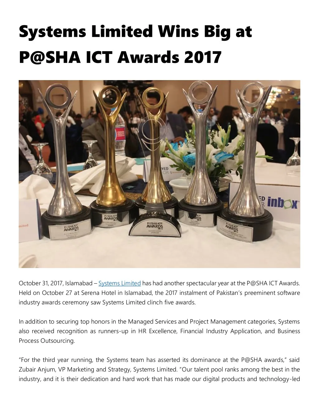 systems limited wins big at p@sha ict awards 2017