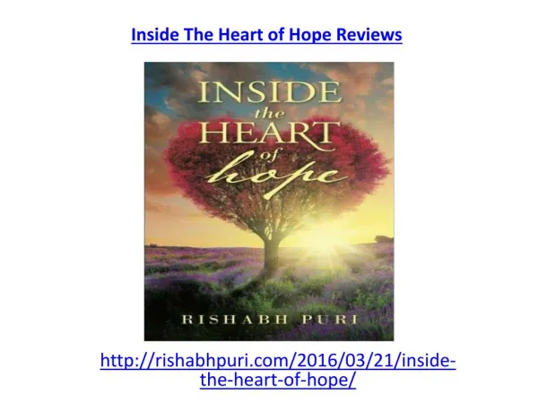 Read reviews for an awesome book "Inside the heart of hope"