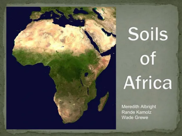 Soils of Africa
