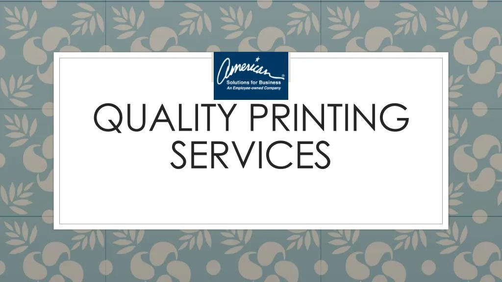 quality printing services