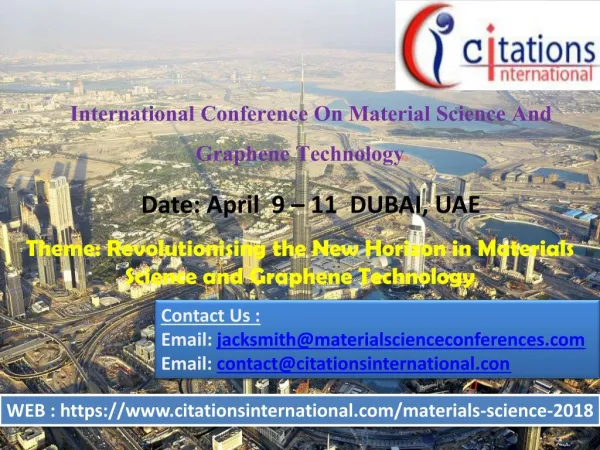 Materials science conferences 2018 | Materials Science Conferences