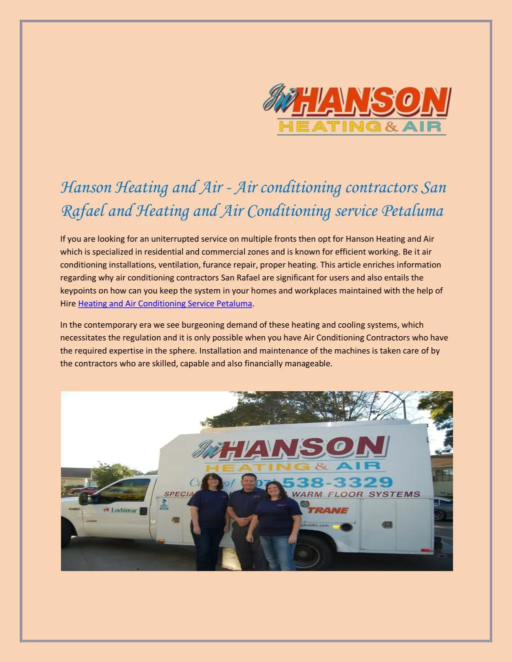 hanson heating and air air conditioning