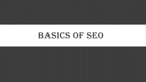 Basics of SEO