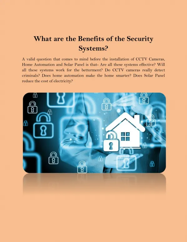 What are the Benefits of the Security Systems?