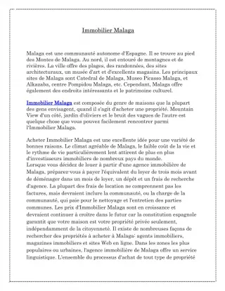 Immobilier Malaga - slide 1
