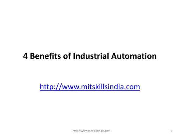 4 Benefits of Industrial Automation - MIT Skills Pune