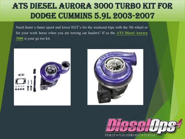 ATS Diesel Aurora 3000 Turbo Kit for Dodge Cummins 5.9L 2003-2007