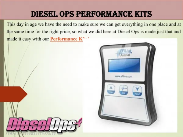 Diesel Ops Performance Kits