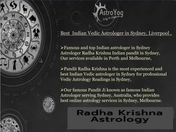 Astrologer Radha Krishna | Best Famous Astrologer in Sydney, Black magic services in Melbourne, Vashikaran mantra in Sy