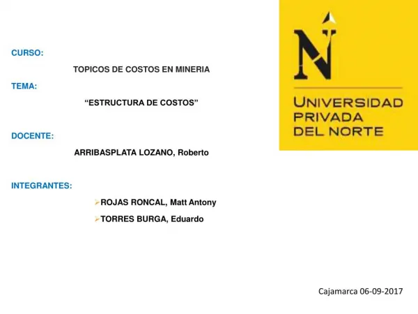 curso topicos de costos en mineria tema