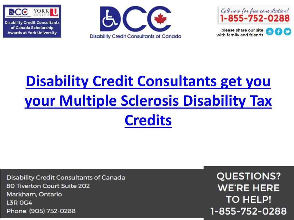 disability credit consultants get you your multiple sclerosis disability tax credits