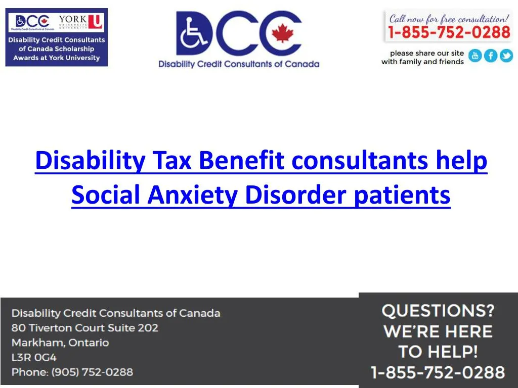 disability tax benefit consultants help social anxiety disorder patients