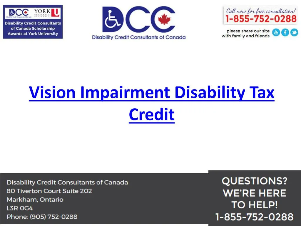 vision impairment disability tax credit