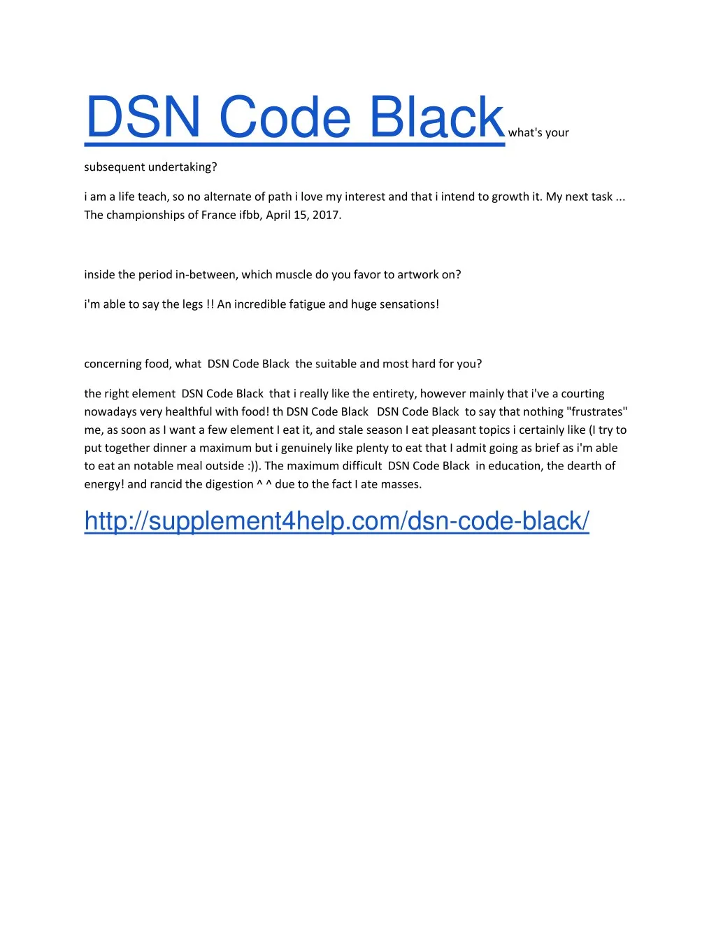 dsn code black what s your