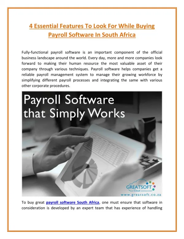 Features To Look for While Buying Payroll Software in South Africa