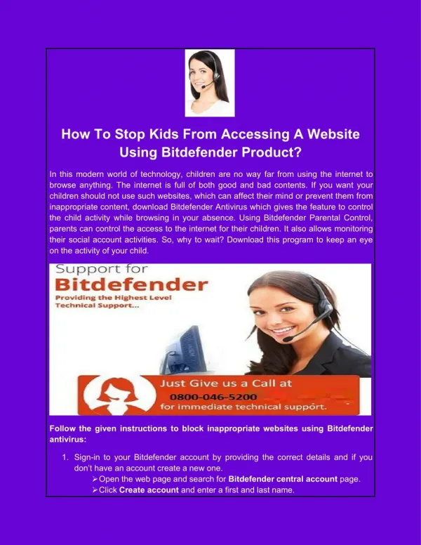 How To Stop Kids From Accessing A Website Using Bitdefender Product?