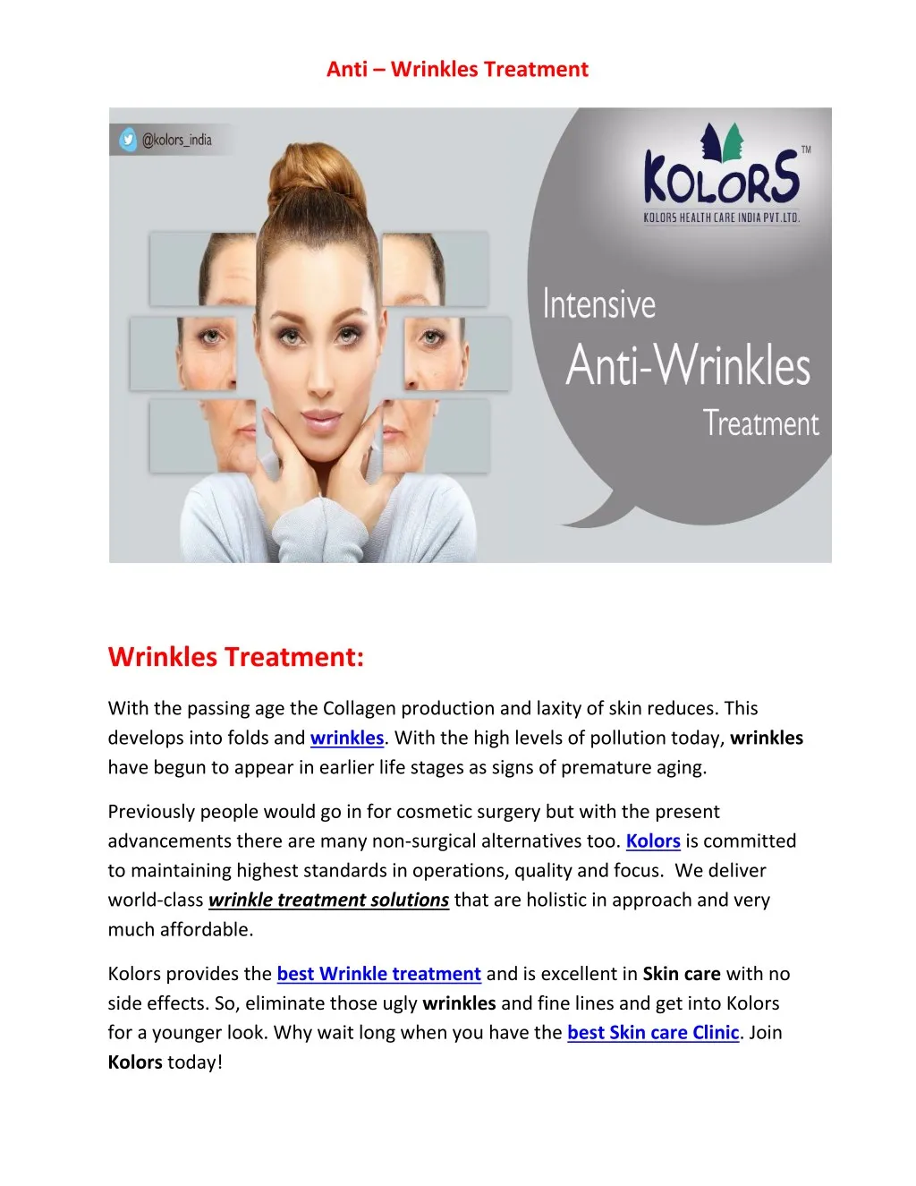 anti wrinkles treatment
