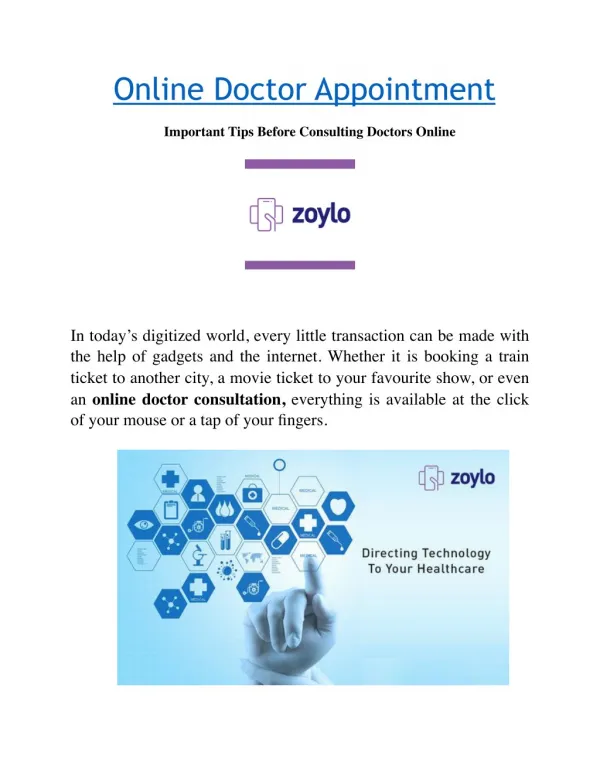 Online Doctor Appointment Booking