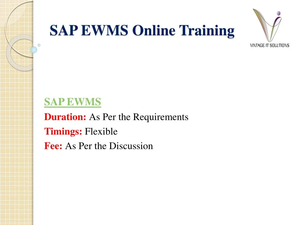 sap ewms online training