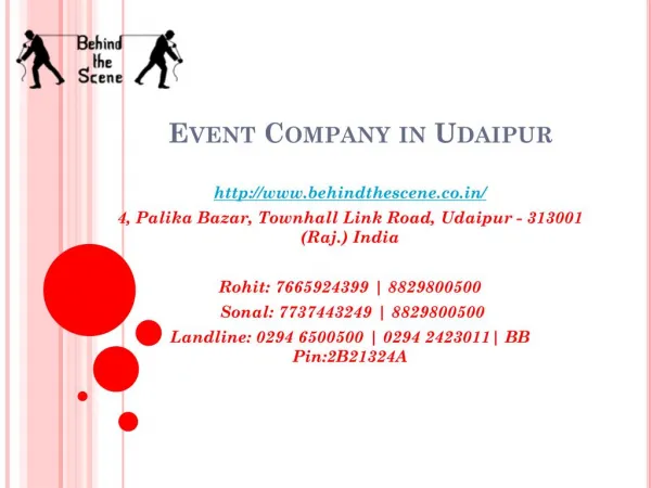 Event Company in Udaipur
