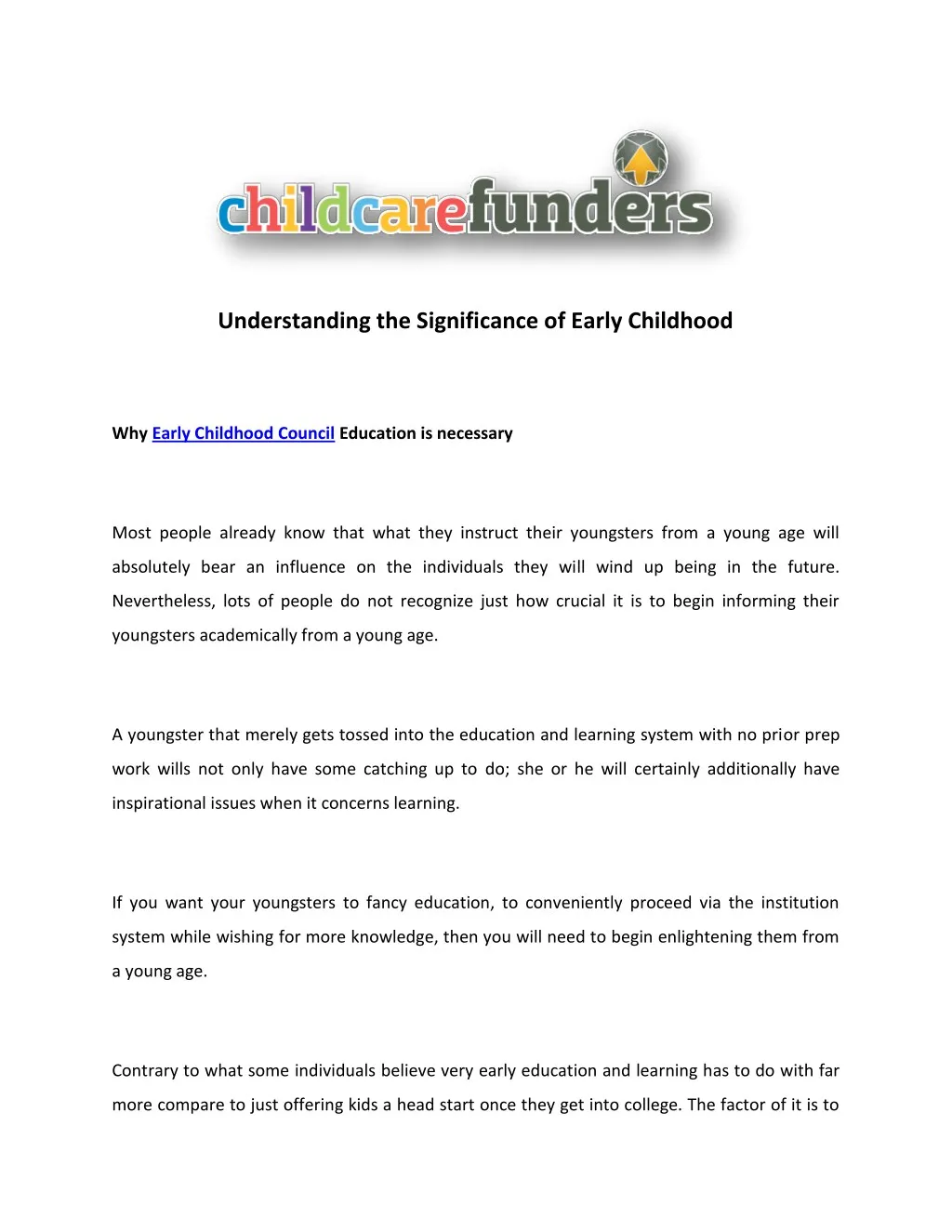 understanding the significance of early childhood