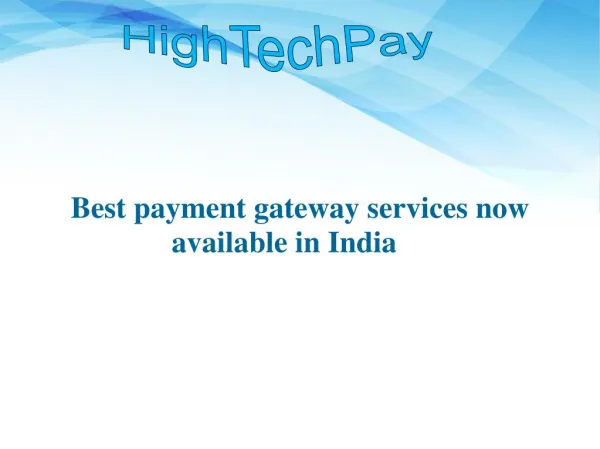 Best payment gateway services now available in India