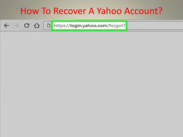 How To Recover A Yahoo Account?