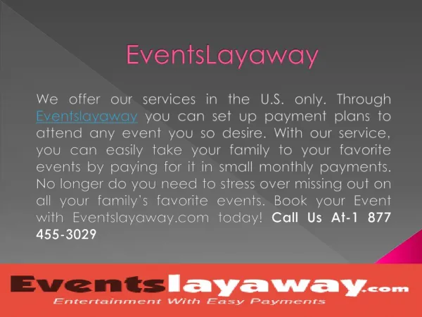 Attend Your Favorite Events with Layaway Tickets - Eventslayaway