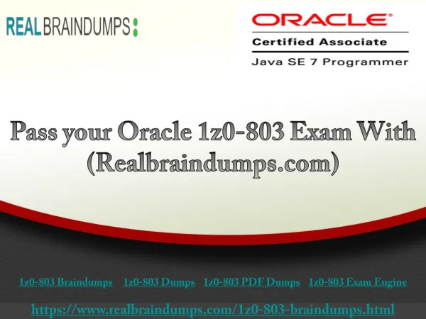 Get Real Exam Question And Answers For Oracle 1z0-803