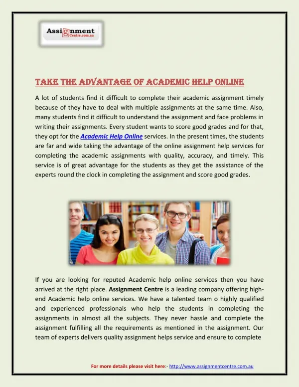 Take the Advantage of Academic Help Online