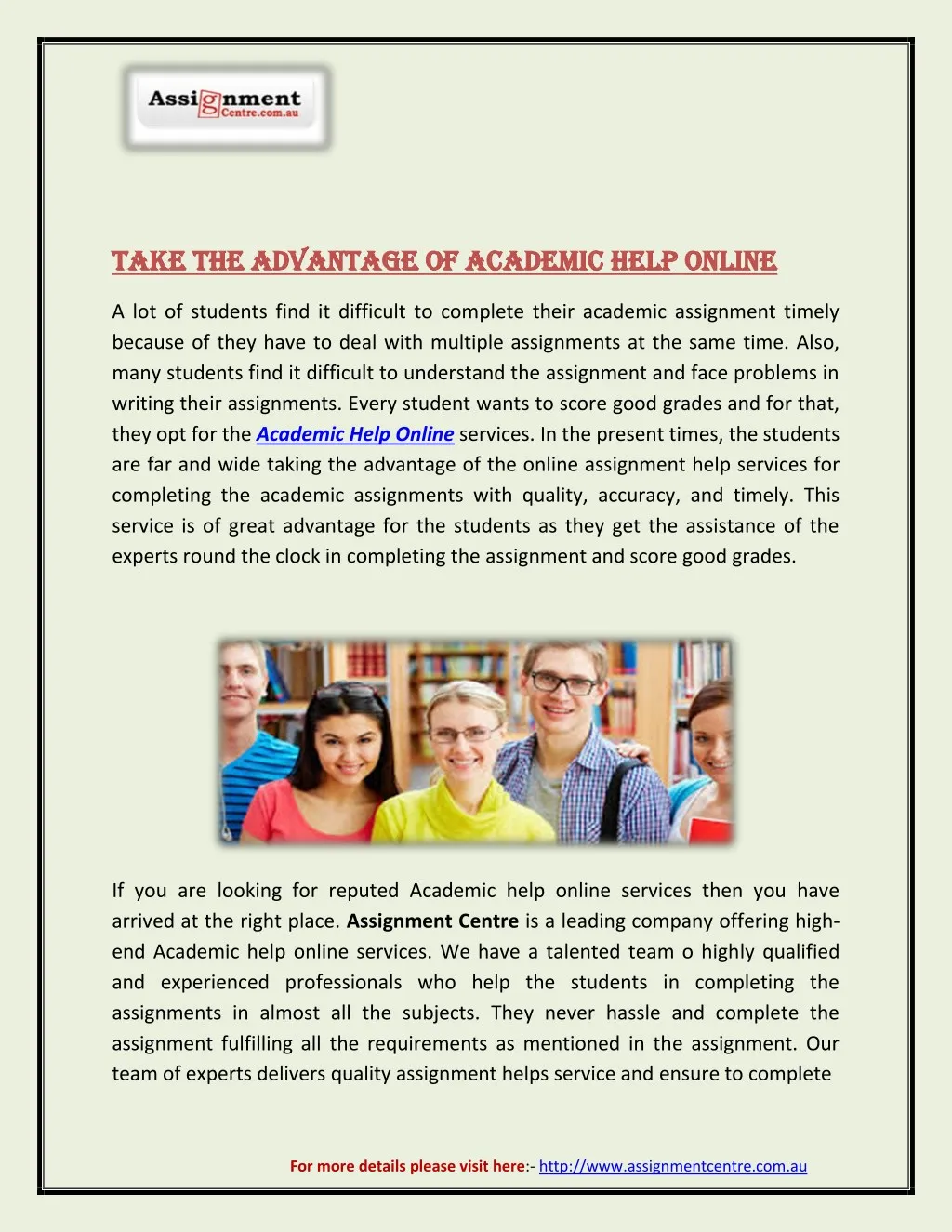 take the advantage of academic help online take