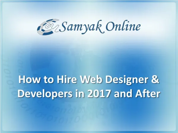 How to Hire Web Designer & Developers in 2017 and After