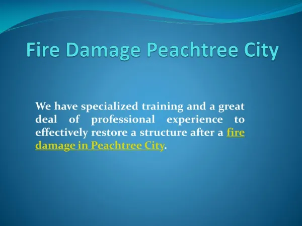 Fire Damage Peachtree City