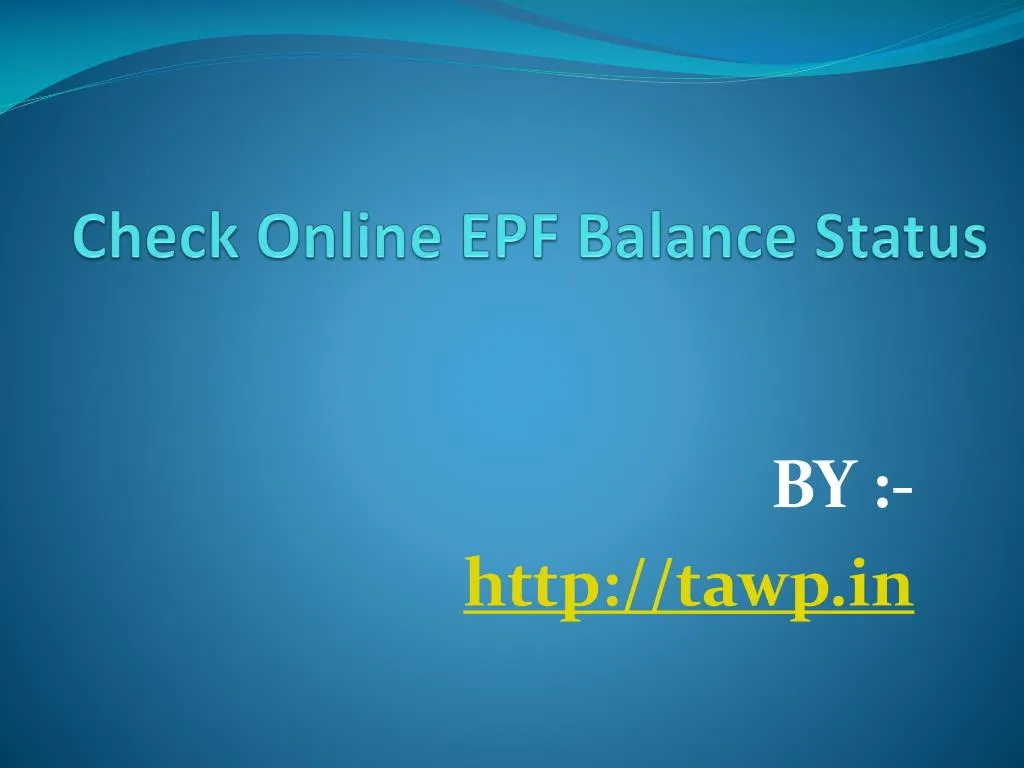 check online epf balance status