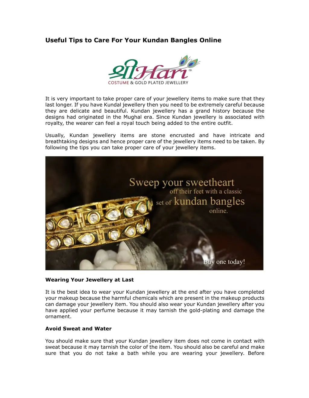 useful tips to care for your kundan bangles online