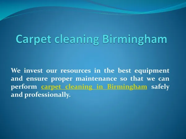 Carpet Cleaning Birmingham 