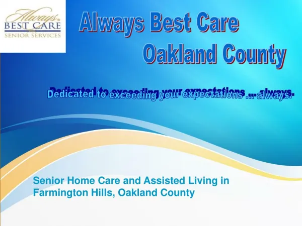 Assisted Living Bloomfield Hills - Always Best Care