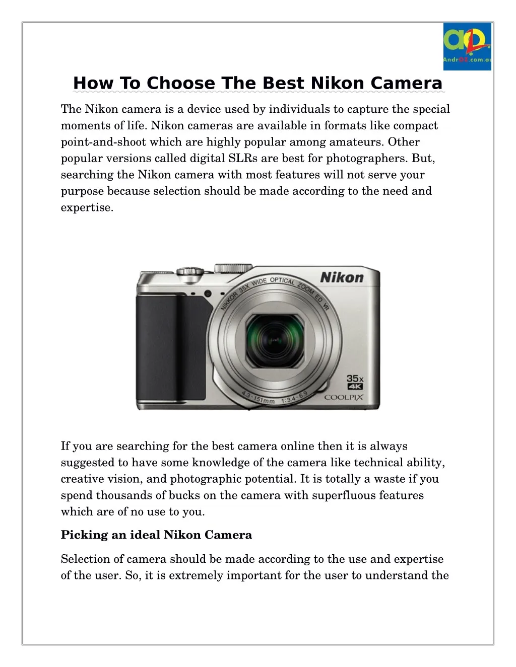 how to choose the best nikon camera