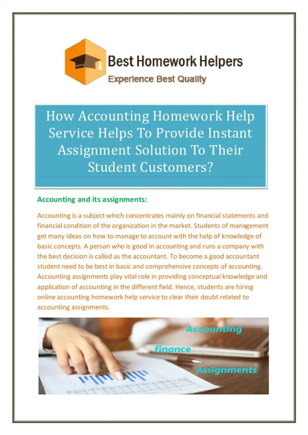 Accounting Homework Help