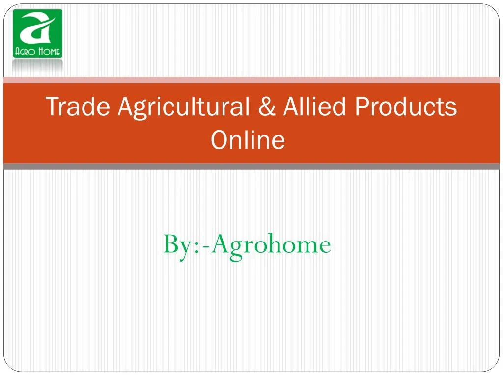 trade agricultural allied products online