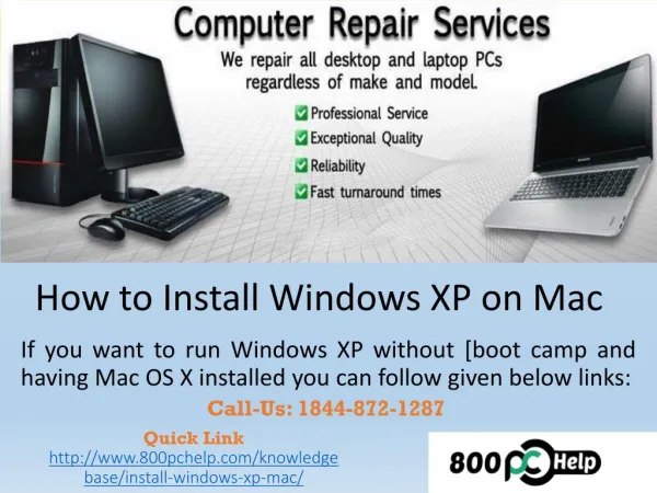 How to install windows xp on mac using boot camp ppt