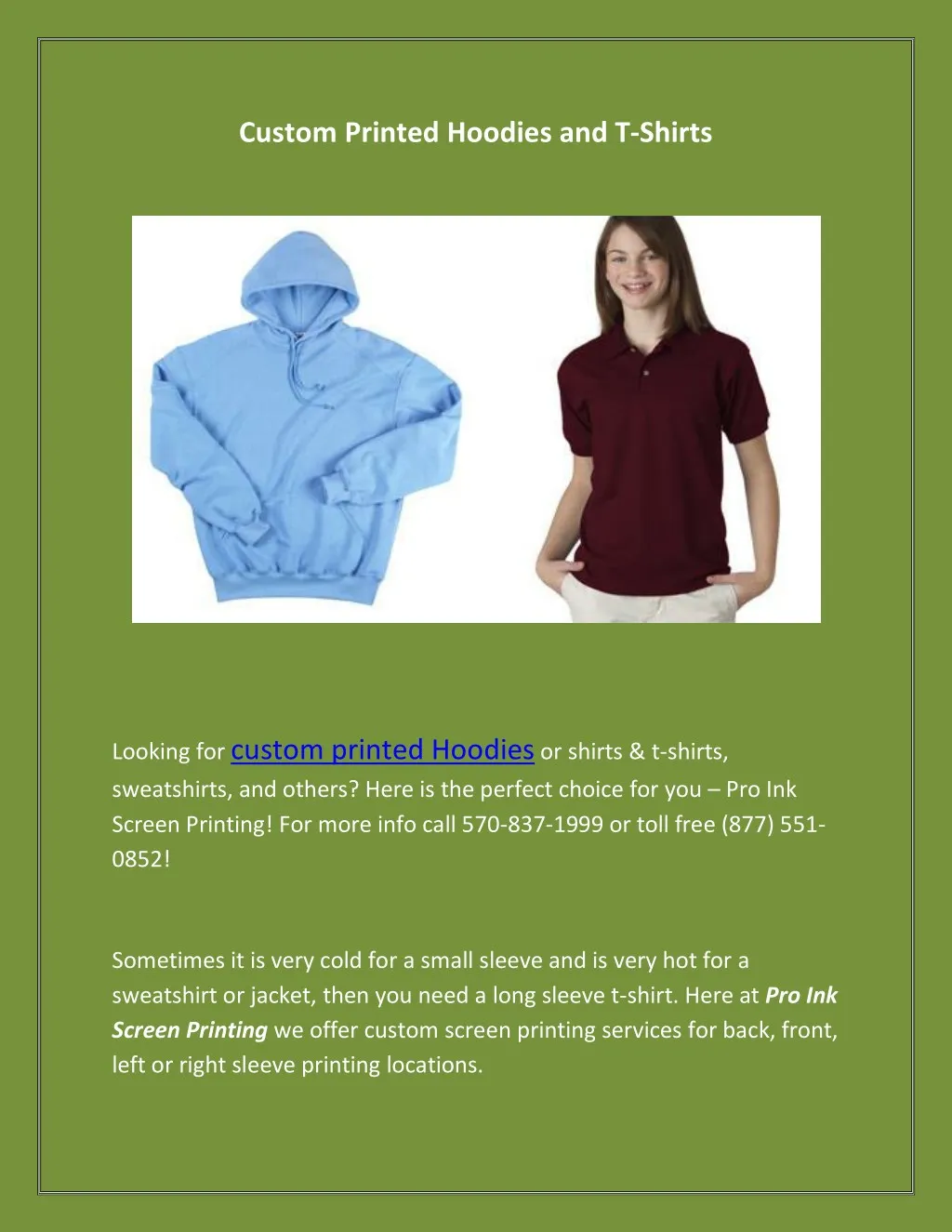 custom printed hoodies and t shirts