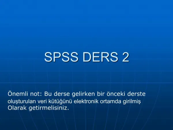 SPSS DERS 2